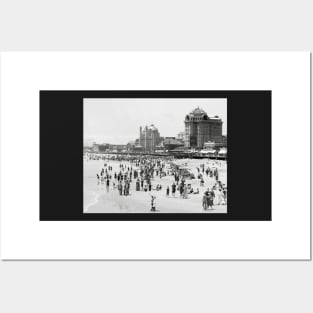 Atlantic City Beach & Boardwalk, 1910. Vintage Photo Posters and Art